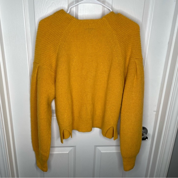 Rag & Bone Liana Merino Wool/Alpaca Blend Chunky Knit Cardigan In Yellow M - Picture 3 of 11